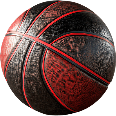 Balón de basquetbol abstracto flotando